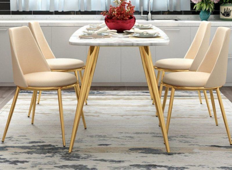 Light Luxury Home Villa Marble Dining Table for Small Apartment