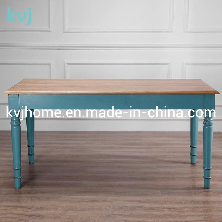 Kvj-7259 America Country Traditional Antique Wood Rectangle Dining Table