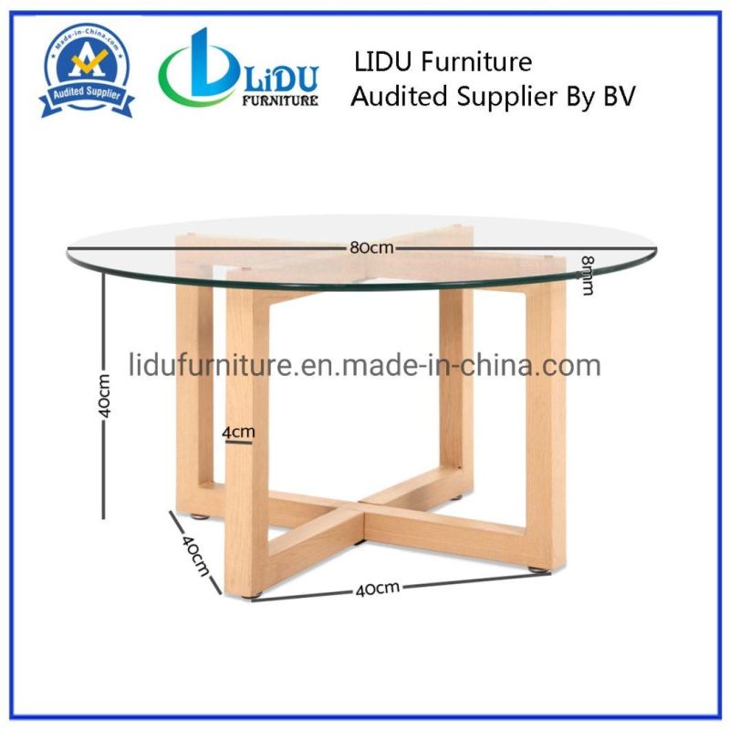 Best Sale Wooden Round Coffee Tables Simple Side Table Round End Table Glass Table Top Rectangular Table