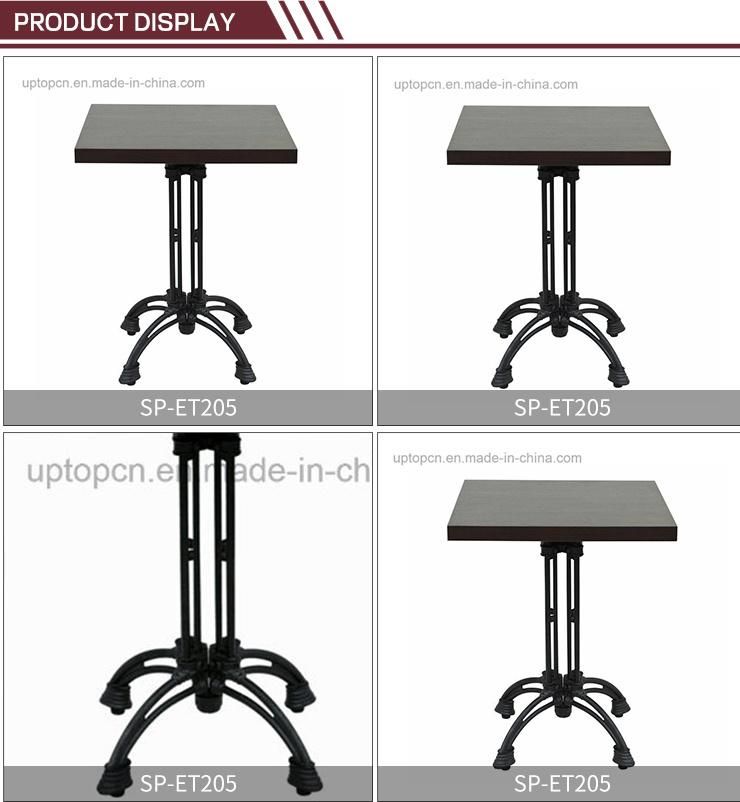 Best Saled Square Wooden and Metal Cafe Table with Cast Iron Leg (SP-RT139)