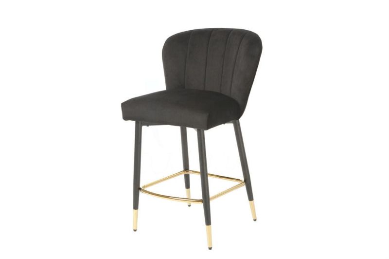 Furniture Bar Chair with Black Powder Leg and Chromed Golden Color