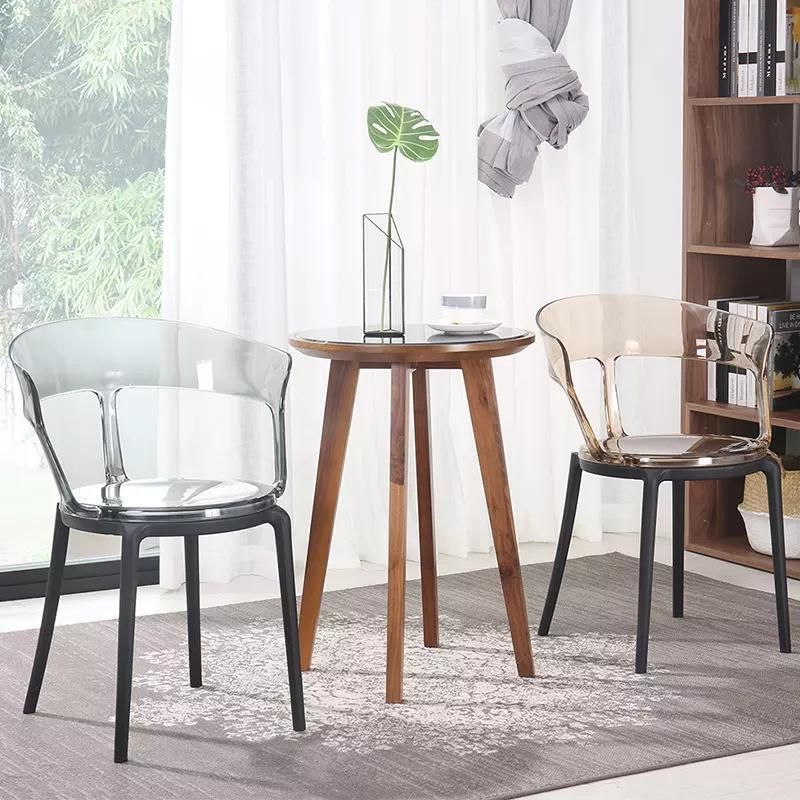 Wholesale Dining Room Furniture Home Kitchen Transparent Plastic Armrest Chair