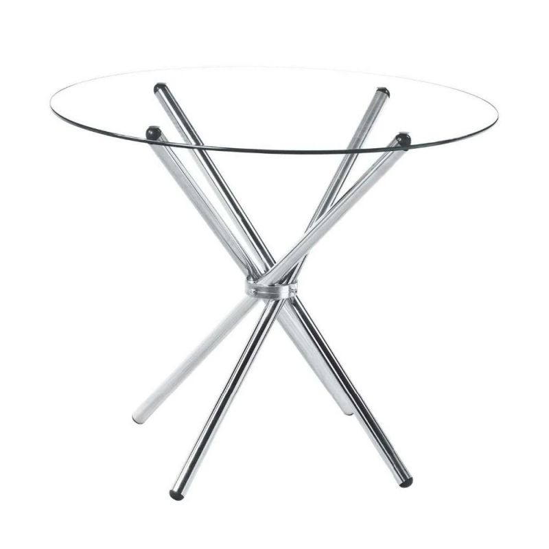 Modern Hotel Outdoor Luxury Professional Furniture Metal Glass Top Customize Dining Table