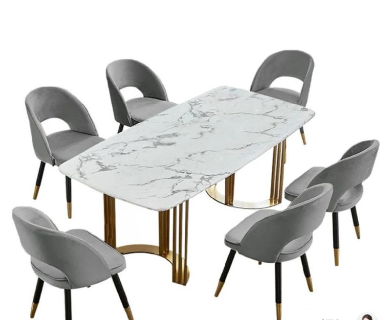 Marble Top Dining Table for Silver Marriage Gifts