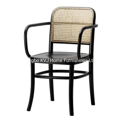 Kvj-9084 Popular Beech Wood Rattan Hoffman Armchair