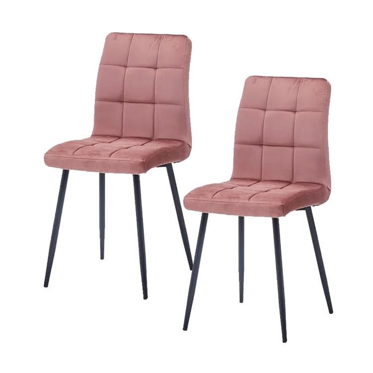 Modern Luxury Home Furniture Restaurant Chairs Metal Legs Velvet Fabric Dining Chairs