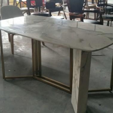 Rectangular Modern Marble Top Dining Table Can Be Customized