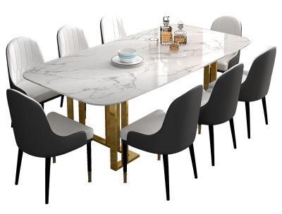 High Gloss Factory Customized Marble Leather Dining Tables