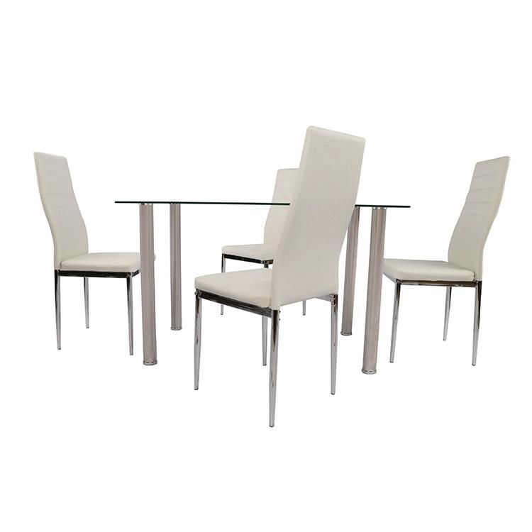 Modern Simple Design Dining Table with Tempered Glass