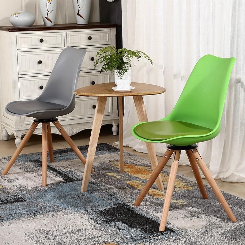 Modern Synthetic Cushion Wooden Legs Wholesale Nordic French Italian Modern Plastic Dining Chair