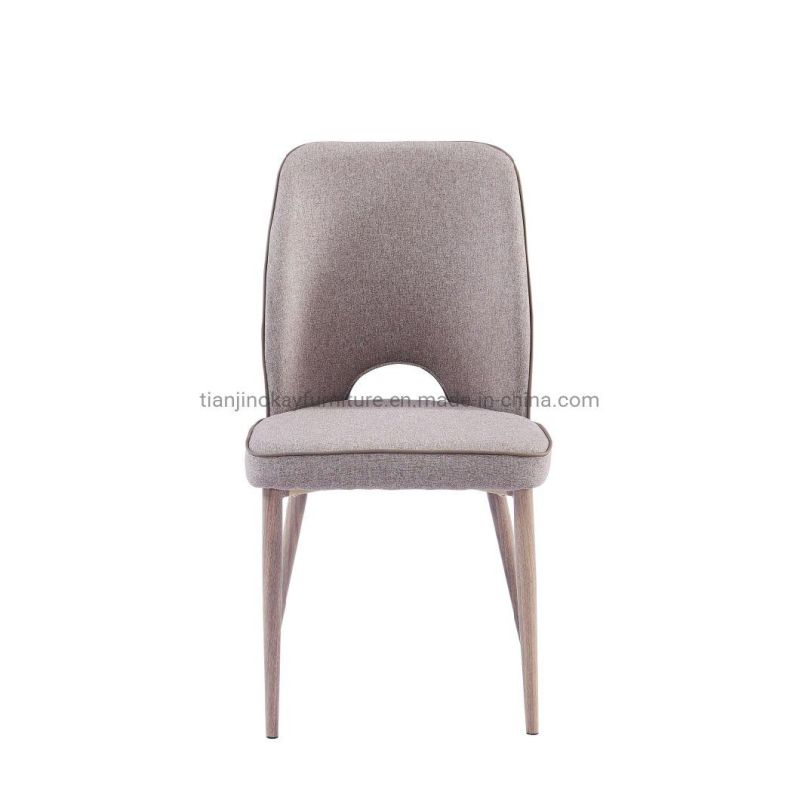 Chinese Modern Velvet Fabric Dining Chair Comfortable, Low Price Upholstered Z Dining Chairs with Metal Leg