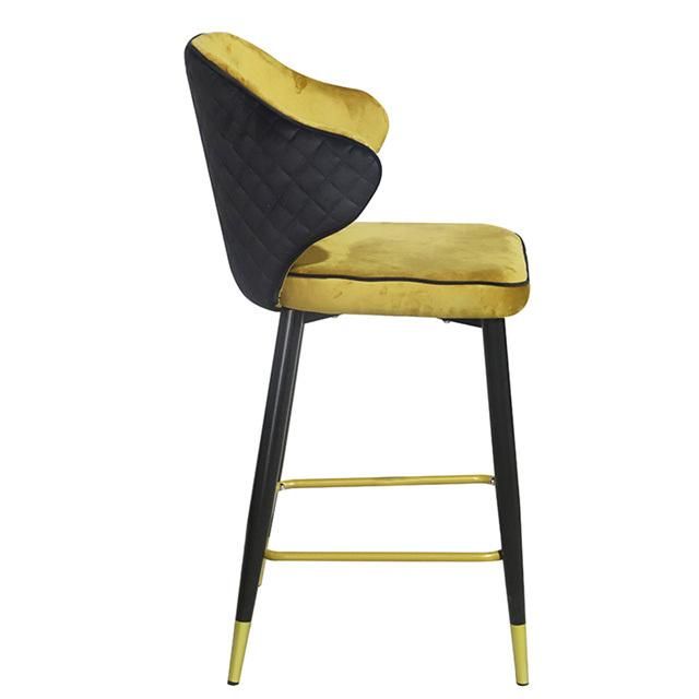 Modern Design Deluxe Velvet Gold Bar Chair Superior