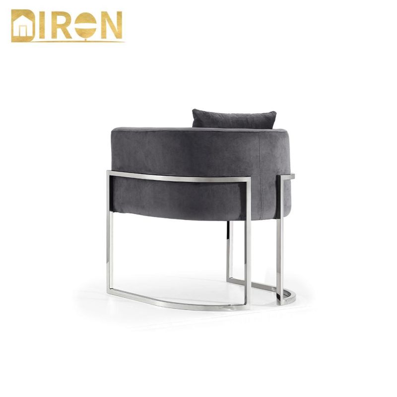 New Design Wholesale Modern Home Furniture Living Room Metal Legs Dining Chair with Optional Colors Fabric