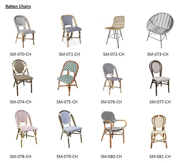 Rattan Outdoor Furniture Restaurant Cafe Wicker Dining Chair