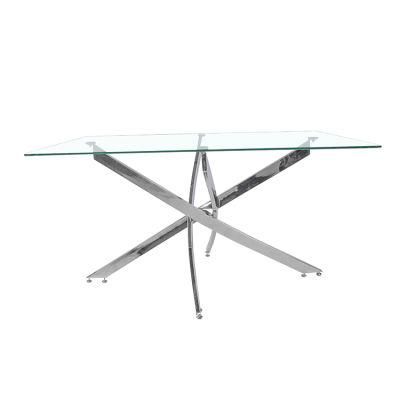 Wholesale Dining Table Restaurant 8mm Tempered Glass Dining Table