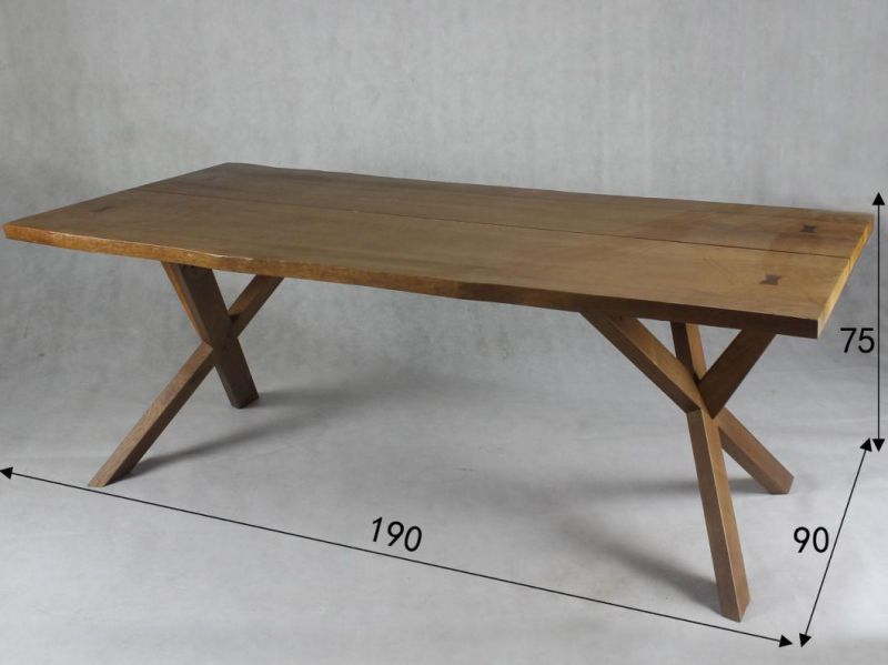 Natural Style Commercial Solid Wood Large Firm Rectangle Dining Table for Restaurant Use