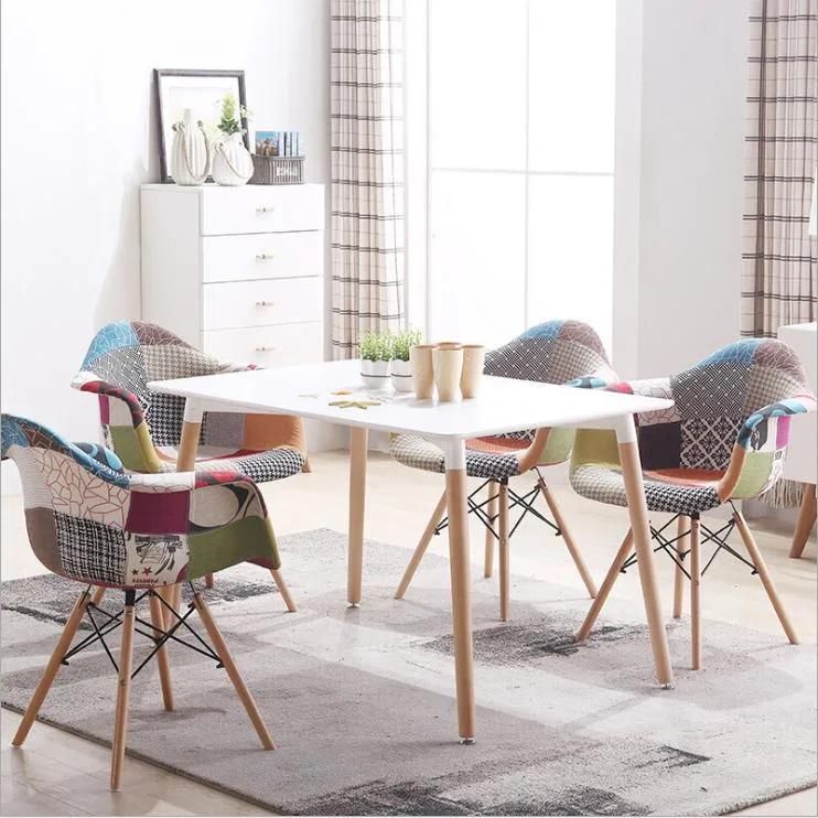 Best Seller Plastic Chair and Table Sets 1 Table 6 Chairs Restaurant Plastic Set Chair Wood Dining Chair Wood Plastic