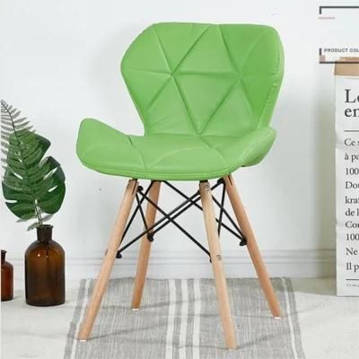 Nordic Solid Wood PU Leather Butterfly Dining Chair for Restaurant Dining Room