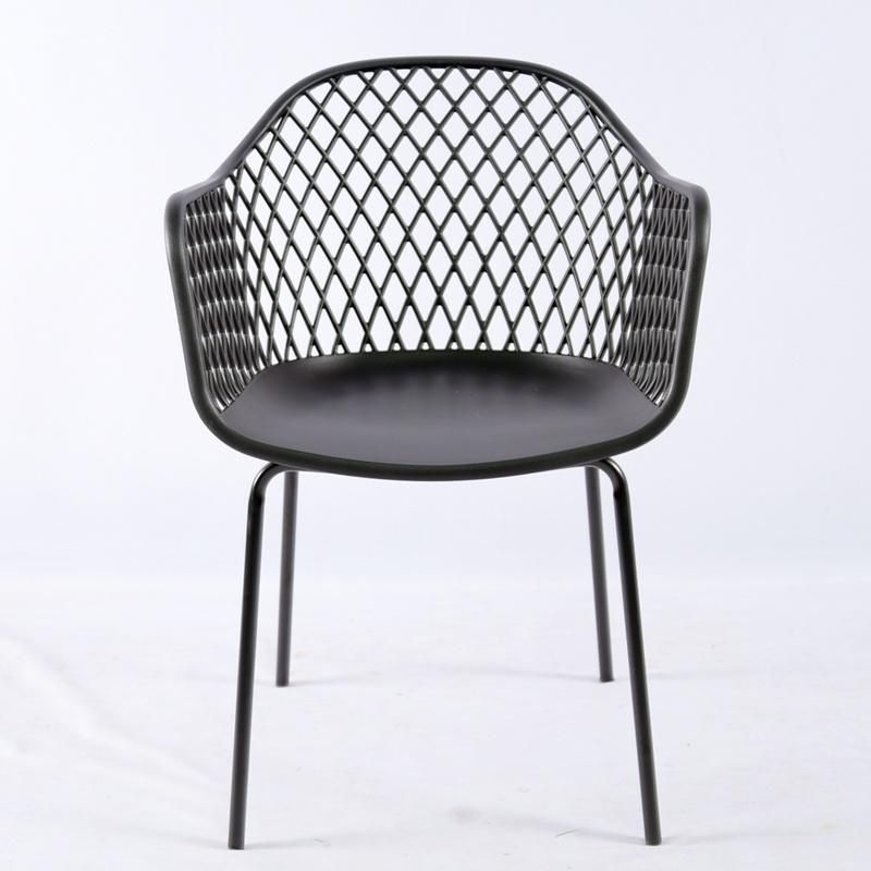 Wholesale Plastic Dining Chair with Metal Legs for Home Furniture