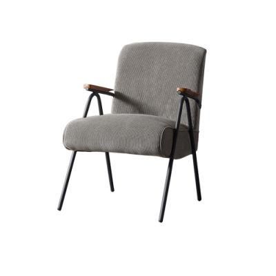 2020 Modern Designer Metal Grey Fabric Leisure Armchair Chair