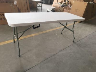 6FT Rectangular Outdoor Plastic Folding in Half Table for Party