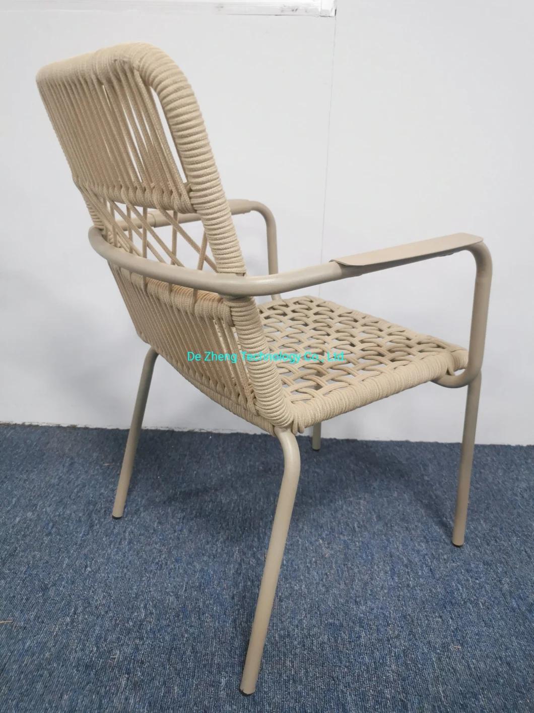 Luxury Metal Restaurant Rope Chairs Set Leisure Garden Furniture Dining Room Furniture Modern Outdoor Chair