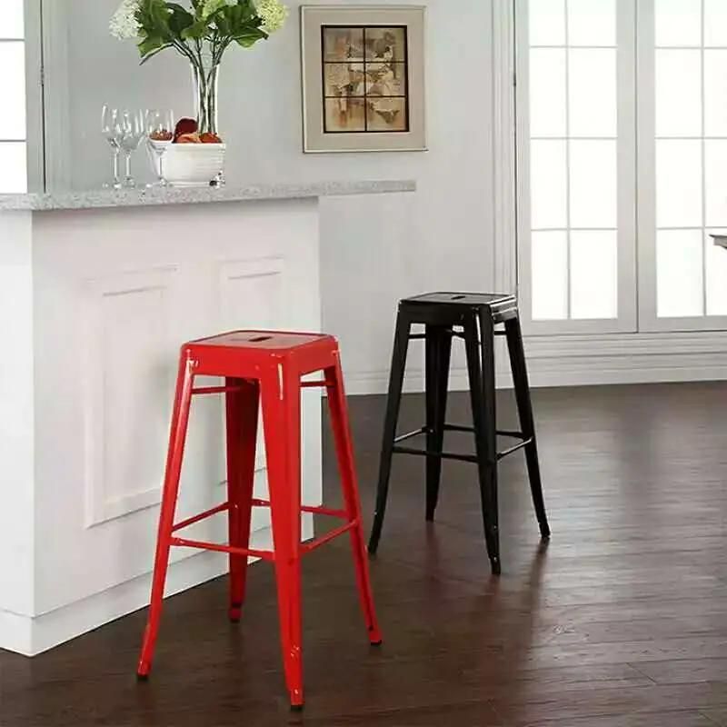 Stacking Kitchen Bar Party Furniture Colorful Metal Dining Chair Bar Stool Chair for Outdoor