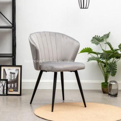 China Factory Wholesale High Quality Green Velvet Metal Dining Chair for Modern Luxury Home Furniture