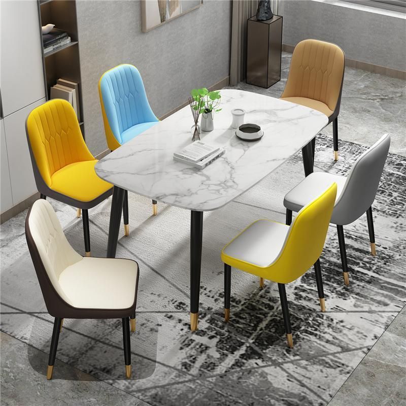 Modern Luxury Tufted Nordic Black PU Dining Room Chairs