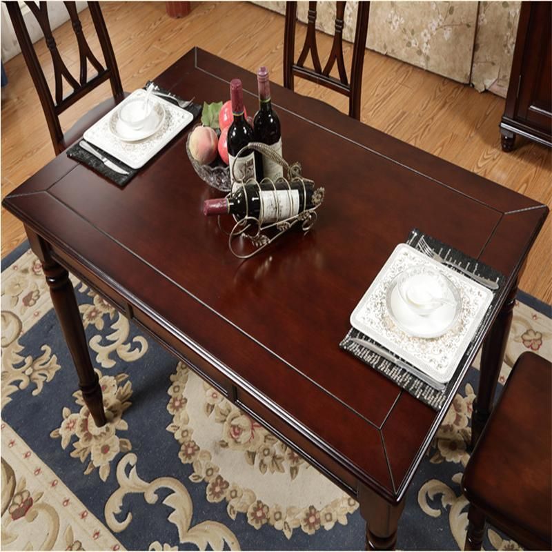 American Rectangular Oak Combination Dining Table All Solid Wood Assembly