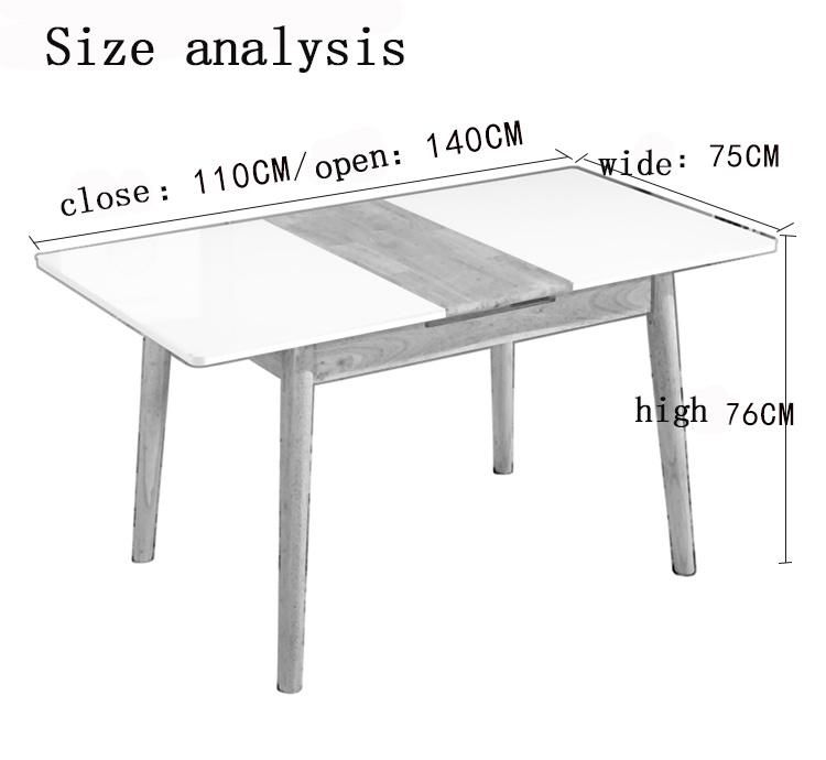 Dining Set Extended Table 6 Chairs Glass Mesa Rectangular Wood Table Top Restaurant Modern Dining Table Set