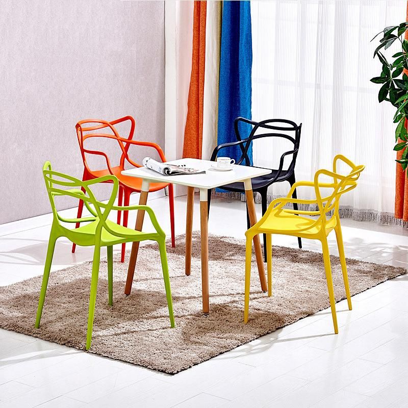 China Wholesale Italian Style Outdoor Furniture Stackable Colorful Plastic Cafe Chairs PP Design Nordic Dining Chair