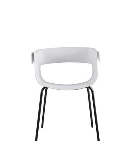 Fashion Collar Design Modern Industrial Wholesale Restaurant Colorful Plastic Chair with Metal Leg for Dining Room and Garden