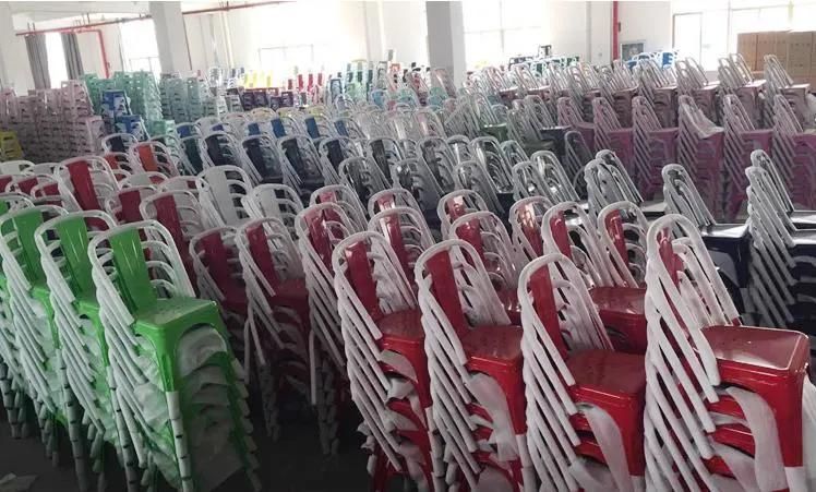 Wholesale Factory Cheaper Price Vintage Industrial Colorful Stackable Iron Frame Restaurant Dining Chair Metal