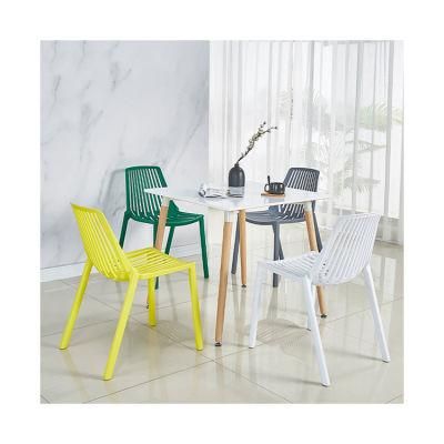 China Cheap Stackable Dining Chairs Living Room Furniture Restaurant Cafe PP Plastic Chair with Armless White Table and Chair