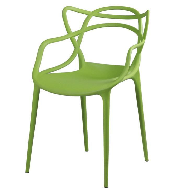 Modern White PP Plastic Dining Chair with Metal Legs Coffee Shop Furniture Chairs