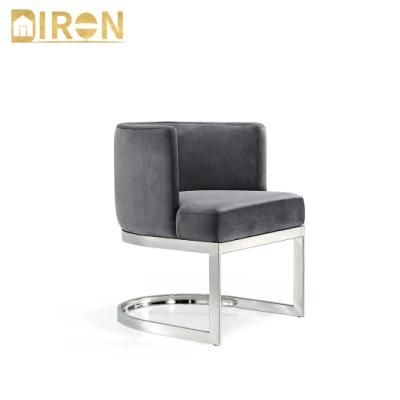 Hotel Dining Chair Modern Style Stainless Steel Leg Velvet Dining Chair