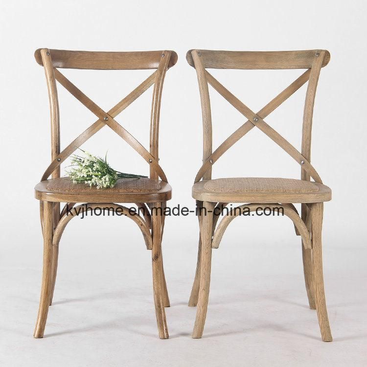 Kvj-7001 Birch Wedding Renting Stacking Crossback Chair