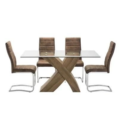 Free Sample Italian Furniture Cafe Table Dining Round Dining Table Set Glass Modern