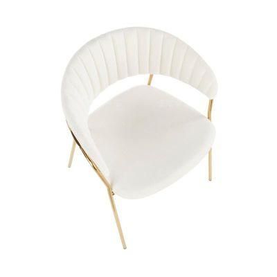 China Chaise Restaurant a Manger Design Modern White Living Room Velvet Chair for Dining