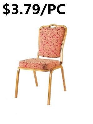 Cheap Price Metal Stackable Fabric Wedding Comfortable Dining Banquet Chair