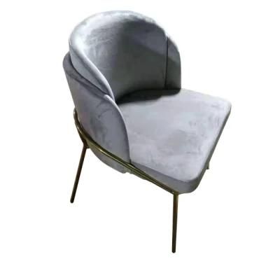 Best Seller Low Price Modern Design Metal Legs Velvet Upholstered Dining Chairs for Dining Room