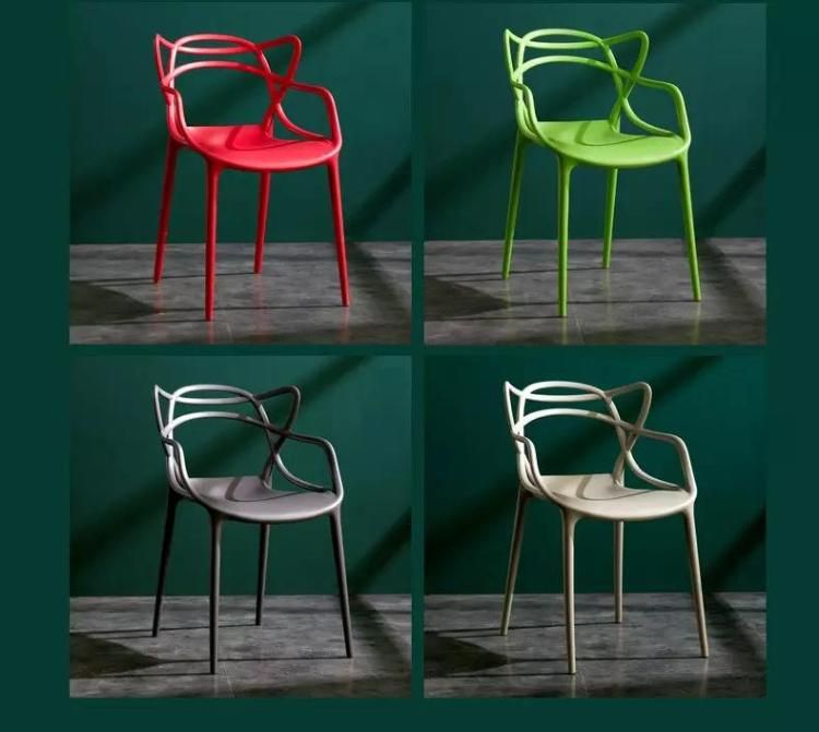 Wholesale Modern Italian Colorful Outdoor Patio Plastic Garden Dining Chair Minimalist Stacking Chaise En Plastic