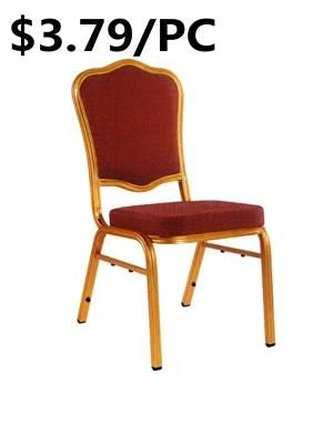 Fashion Hotel Hall Restaurant Dining Stackable Metal Armless Banquet Chair