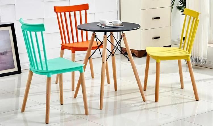 Wholesale Free Sample Home Furniture Cheap Price Dining Room Chairs New Design Wooden Legs Plastic Dining Chair