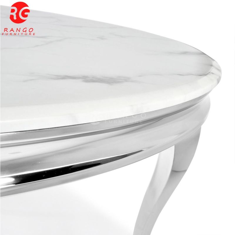 Marble Dining Table Set Dining Room Sets Comedores Round Rotating Restaurant Table Dining Table with Lazy Susan and 6 Chairs