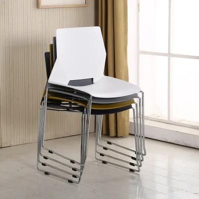 Training Room Seating Home Furniture Modern Design Stacking Office Chairs Dining Room PP Seat Metal Frame Stackable Restaurant Dining Chairs