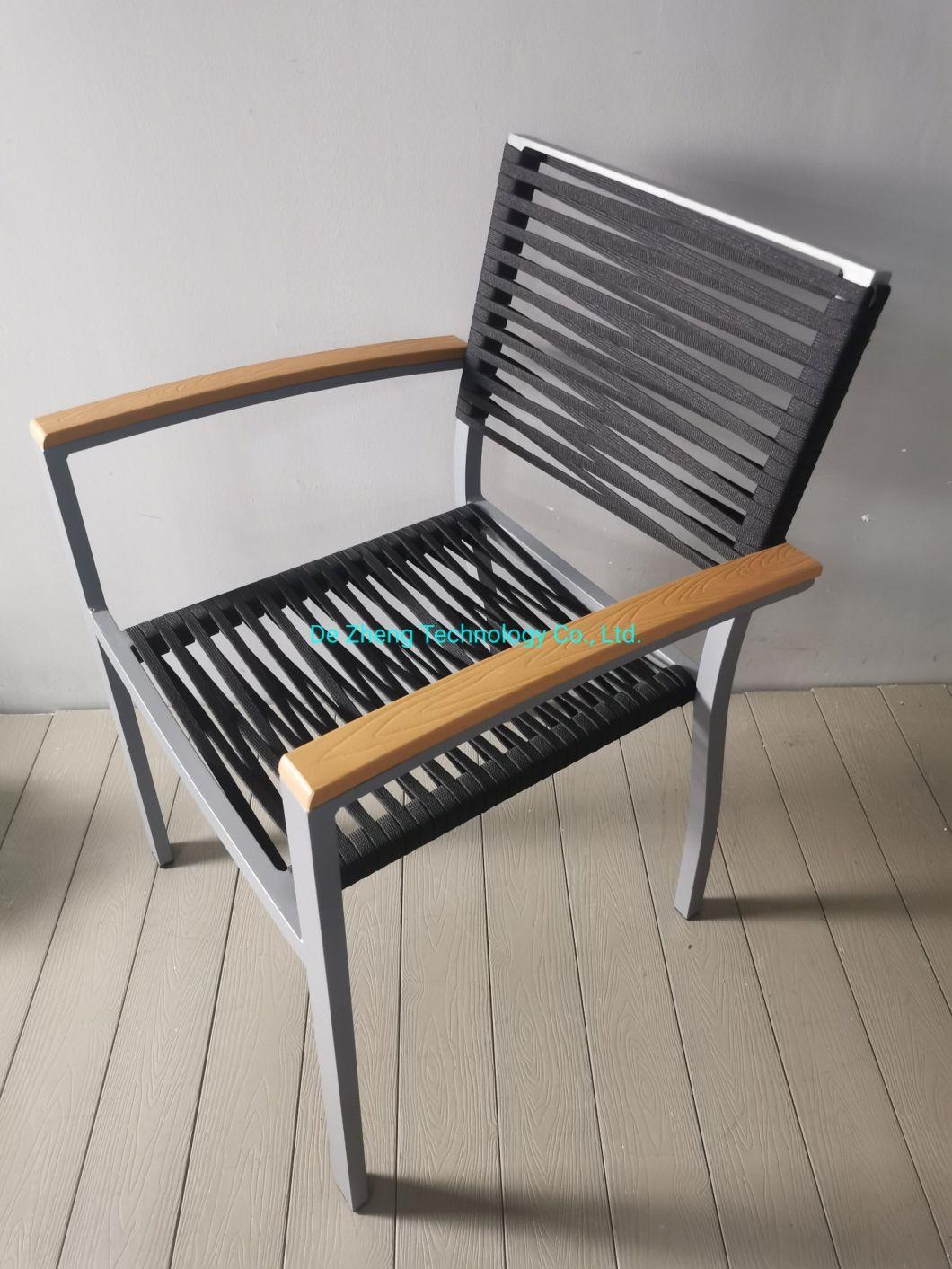 All Weather Outdoor Chair with Aluminium Frame for Seaside Hotel Garden Rattan Dining Chair