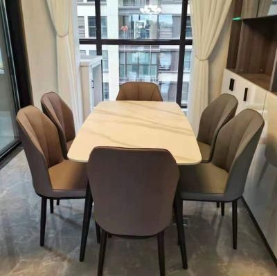 Hot Selling Restaurant Yellow PU Metal Dinner Chair