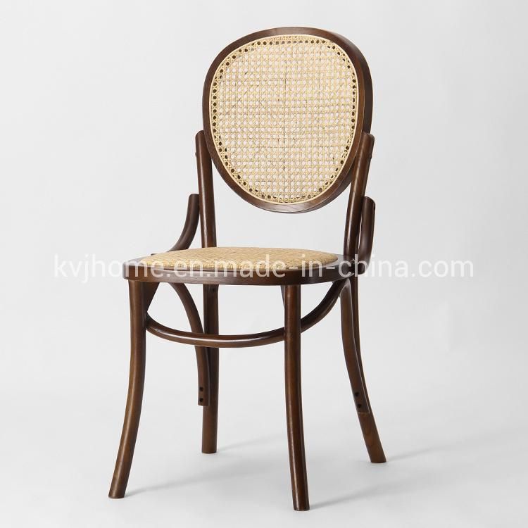 Classic Brown Cane Webbing Rattan Thonet Beech Dining Chair